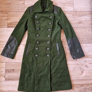 MAAC London Luxury Wool Blend Double-Breasted Woman's Pea Coat Sz 8